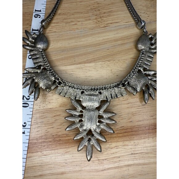 Loft Silver-Tone Crystal Statement Necklace With Rhinestone Accents - Picture 13 of 15